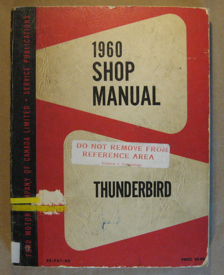 Image for 1960 Thunderbird Shop Manual